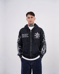 Superstage Athletic Script Zip-Up Hoodie in Navy