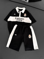 Elite Club Style Men's Polo & Shorts Set – Tailored Athletic Look with Crest Detail
