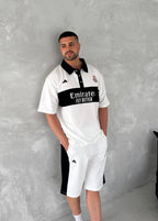 Elite Club Style Men's Polo & Shorts Set – Tailored Athletic Look with Crest Detail