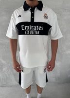 Elite Club Style Men's Polo & Shorts Set – Tailored Athletic Look with Crest Detail