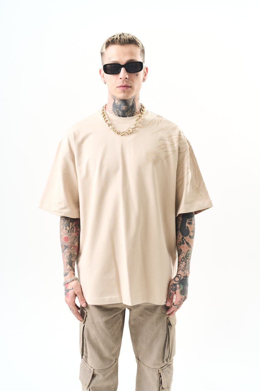 Men's Oversize Graphic T-Shirt - Wings and Sun Streetwear Tee