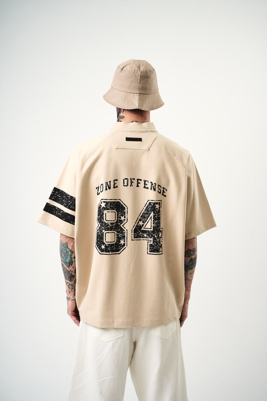 Men's Oversize 'ZONE OFFENSE 84' Graphic T-Shirt - Streetwear Football Tee