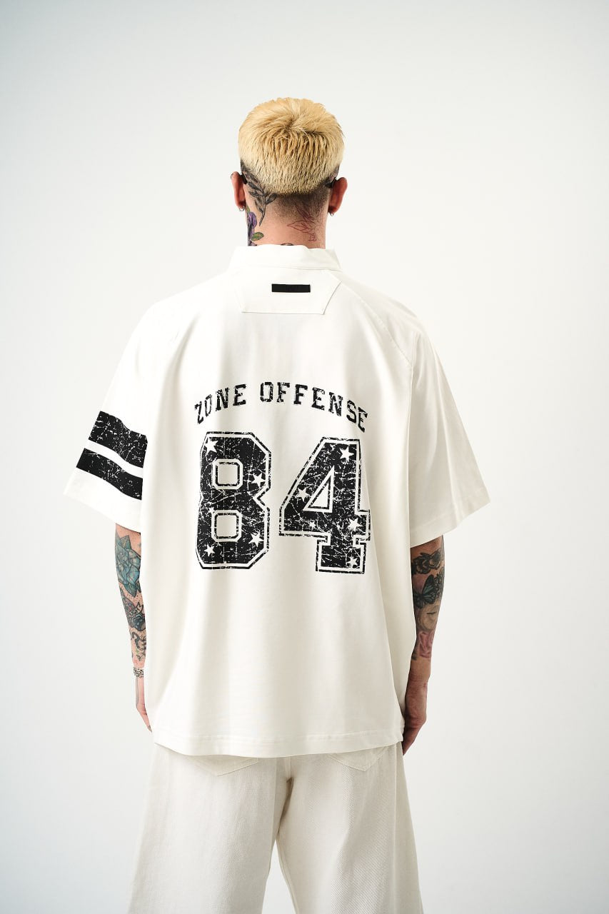 Men's Oversize 'ZONE OFFENSE 84' Graphic T-Shirt - Streetwear Football Tee