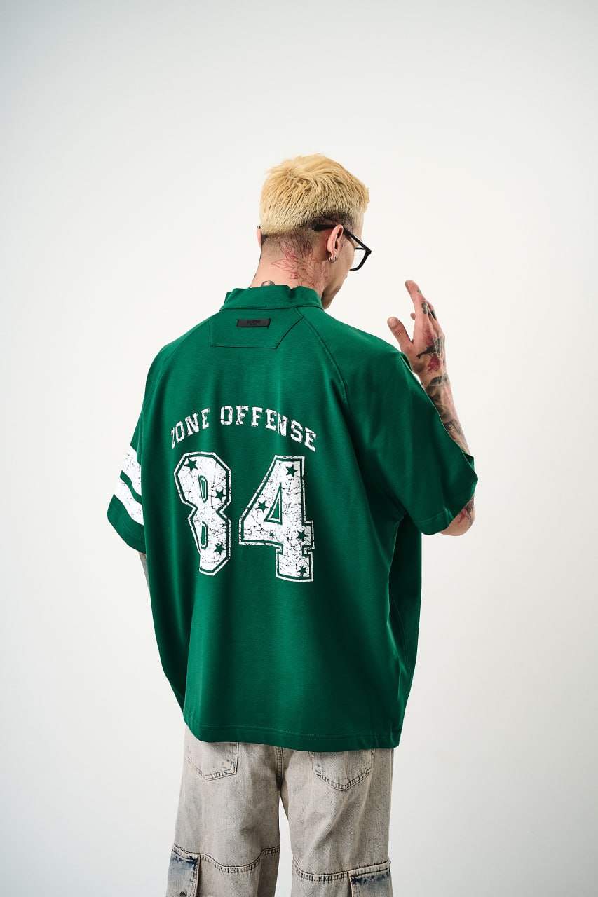 Men's Oversize 'ZONE OFFENSE 84' Graphic T-Shirt - Streetwear Football Tee